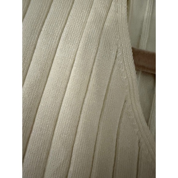 Cato Established Women's Cream Ribbed V Neck Sweater Top Plus Size 26/28 Knit - Picture 8 of 10